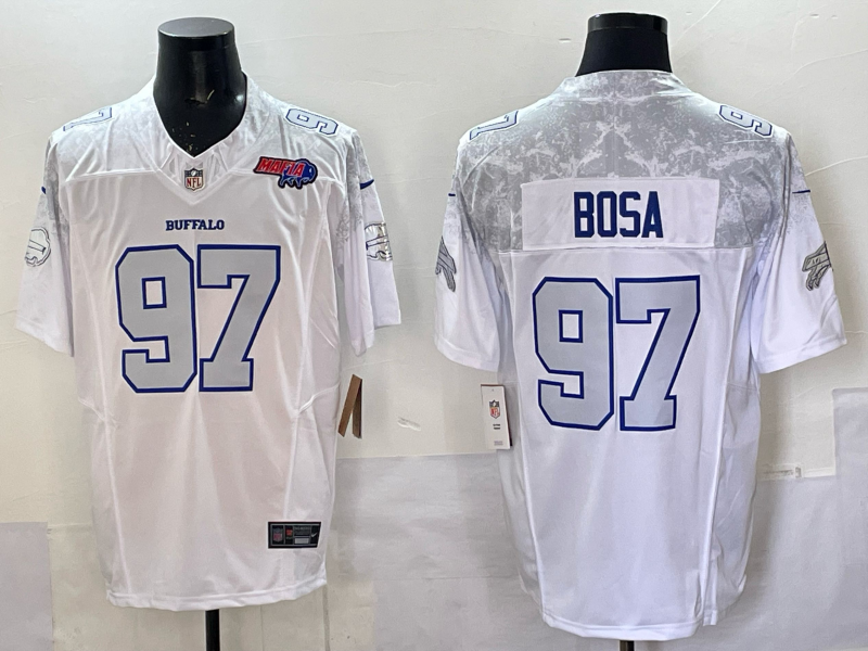 Men Buffalo Bills #97 Bosa Nike White 2025 Rivalries Collection Limited NFL Jersey 003